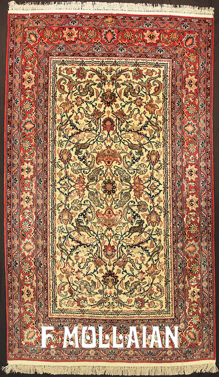 Antique Persian Tehran Part Silk Rug n°:80534672